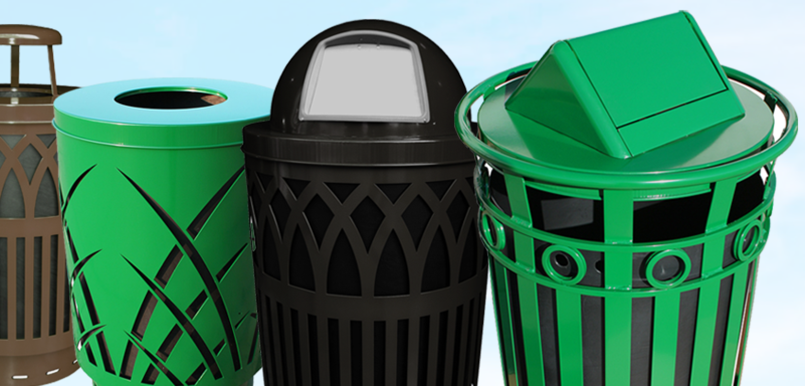 Witt Industries Metal Lids Outdoor Trash Cans Hero Banner